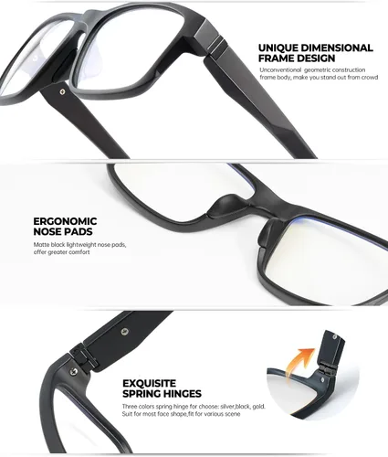 Miniatura 3 de ANYLUV Blue Light Blocking Glasses for Men Women Lightweight Computer Gaming Glasses Anti Eye Strain Rectangle Frame
