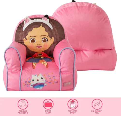Miniatura 4 de Idea Nuova Gabby's Dollhouse Sillón Sofá Tipo Puf Suave y Cómodo con Temática para Niños