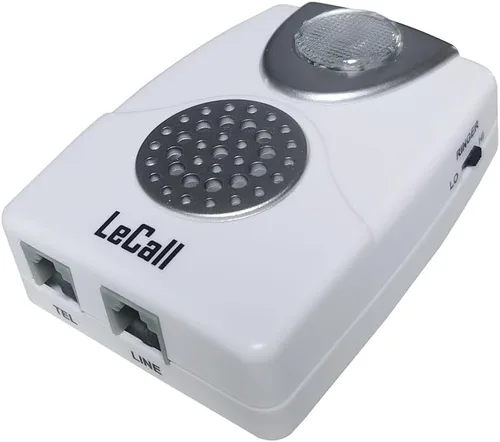 Amplificador de timbre de teléfono/Timbre de teléfono externo/Mejorador de timbre de teléfono para líneas fijas, volumen de timbre ajustable con luz