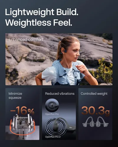 Miniatura 7 de SHOKZ OpenRun Pro 2 - Auriculares de conducción ósea, auriculares deportivos inalámbricos Bluetooth de oreja abierta para correr, entrenamientos