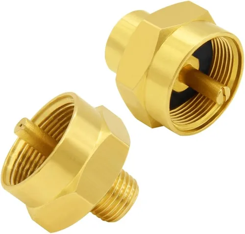 Miniatura 7 de Hooshing Adaptador de recarga de botella de gas propano de 1 libra, rosca NPT macho de 1/4 pulgadas x 1 "-20 hembra de cilindro desechable