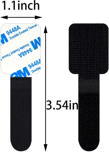 Miniatura 2 de 40 bridas de gancho y bucle para debajo del escritorio, organizador de cables de escritorio, clips adhesivos para cables, organizadores de cables