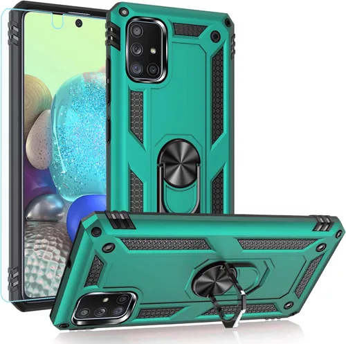 Miniatura 11 de Funda para Samsung A71 5G, Galaxy A71 5G, funda PUSHIMEI de grado militar resistente con protector de pantalla HD, anillo magnético con soporte