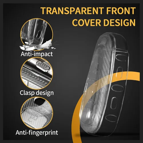 Miniatura 2 de Funda para llavero de TPU compatible con Chevy Blazer Camaro Cruze Equinox Malibu Sonic Traverse TRAX textura de fibra de carbono transparente 3, 4