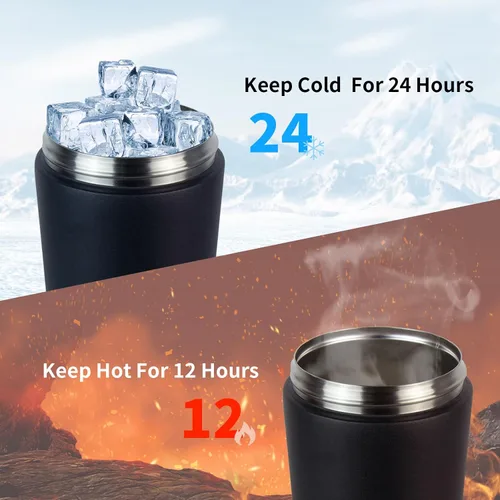 Miniatura 3 de TOOFEEL Botella agitadora de acero inoxidable - Botella agitadora aislada de doble pared de 20 onzas, mantiene frío/calor, para mezclas de proteínas