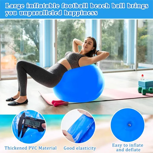 Miniatura 3 de Jenaai 30 Inch Large Bouncy Balls Giant Inflatable Rubber Kickballs Big Outdoor Exercise Jumping Hopping Ball for Outdoor Activity Sports Party Decor
