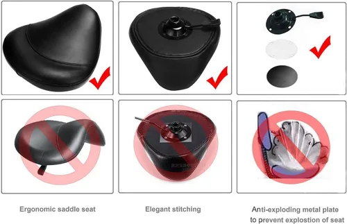 Miniatura 5 de Kaleurrier Taburete ergonómico giratorio con ruedas, hidráulico de elevación neumática, altura ajustable, silla ligera para clínica, peluquería