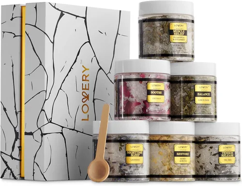 Regalos para el día de la madre para mamá, juego de cestas de regalo de sales de baño de Epsom, sal de cuidado personal con aceite esencial, regalos