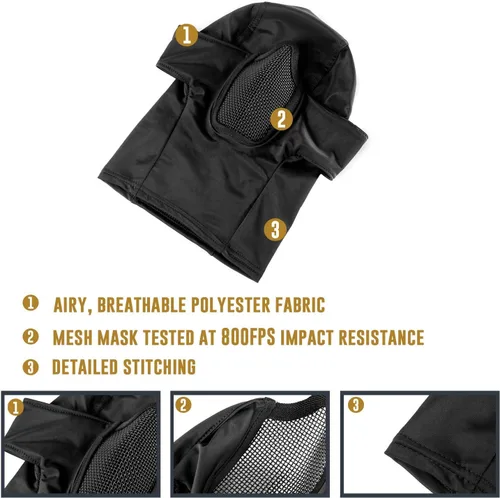 Miniatura 7 de OneTigris Pasamontañas de malla, máscara táctica Ninja con protección facial completa para exteriores