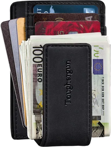 Miniatura 9 de Toughergun Billetera magnética con bolsillo frontal de cuero auténtico con bloqueo RFID talla única
