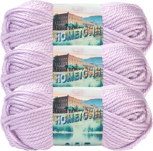 Miniatura 81 de Lion Brand Yarn Hometown - Ovillo de lana súper voluminoso para tejer, ganchillo y manualidades, 1 unidad, Phoenix Azalea