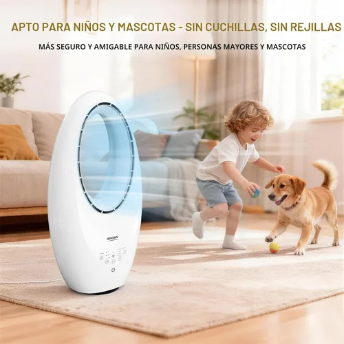 Miniatura 3 de ROVSUN Ventilador inteligente sin aspas, ventilador de torre sin aspas de 22 pulgadas con iluminación ambiental, ventilador de torre oscilante