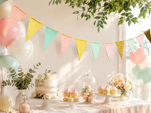 Miniatura 2 de Cartel para fiesta de revelación de género de 10 pies con purpurina, suministros de aniversario, guirnalda, banderines para baby shower, fiesta