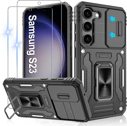 Miniatura 256 de Gritup para Samsung Galaxy S22 Funda con protectores de pantalla HD de 2 paquetes y cubierta deslizante para la cámara, protección contra caídas