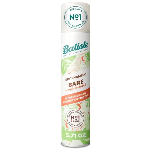 Batiste Champú Seco, Fragancia Bare, Refresca el Cabello y Absorbe el Aceite Entre Lavados, Champú Sin Agua para Añadir Textura y Cuerpo al Cabello,