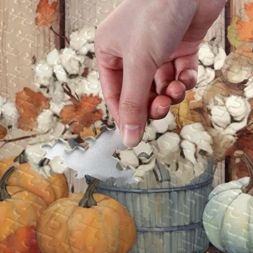 Miniatura 4 de Pumpkin Fall Jigsaw Puzzles 500 Pieces for Adults with Mesh Storage Bag 2011748
