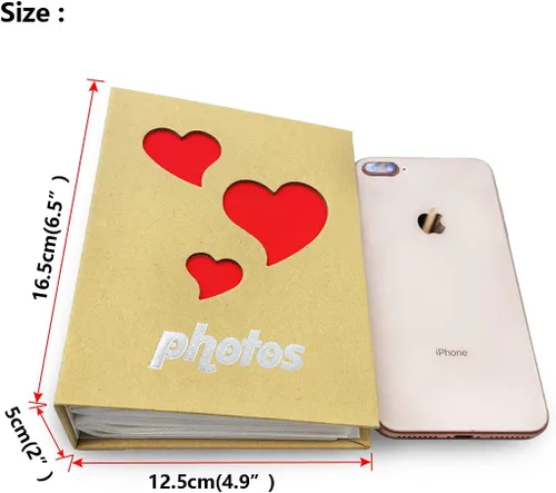 Miniatura 5 de Álbum de fotos con capacidad para 100 bolsillos, 4 x 6 pulgadas, álbum de fotos para niños, álbum de fotos de papel kraft para niños (trébol)