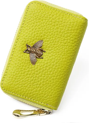 Miniatura 52 de imeetu Soporte para tarjetas de crédito RFID, cartera pequeña de cuero con cremallera para mujer