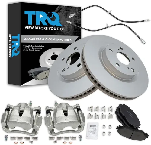 Miniatura 17 de TRQ Kit de pastillas de freno y rotor de cerámica delantera compatible con Chevrolet Malibu 2016