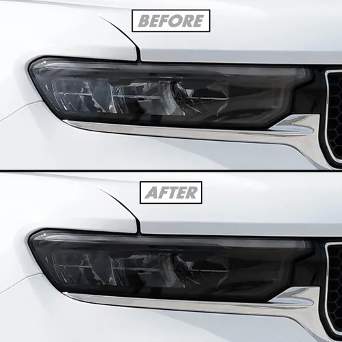 Miniatura 11 de SlickMod Tinte de humo de vinilo precortado para faros Jeep Grand Cherokee 2022-2023 (20% humo oscuro, 1. faro)