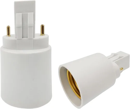 Miniatura 2 de Adaptador de enchufe de lámpara 2P GX23 a E26, convertidor de base de lámpara GX23 a E26/E27, adaptador de enchufes de bombilla de 2 pines, doble