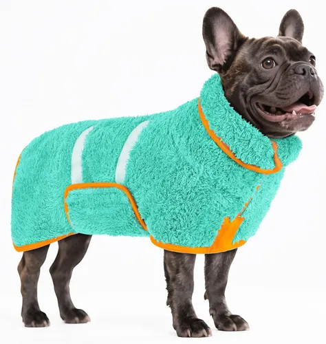 Miniatura 12 de Bienbee Bata de baño para perro, de secado rápido, súper absorbentes, para perros pequeños, medianos y grandes, abrigo de secado para después