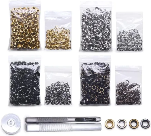 Miniatura 11 de SEMINI Kit de 800 ojales Gronmets de 0.138 in con 3 piezas de herramientas de instalación para zapatos, ropa, bolsa de manualidades, 4