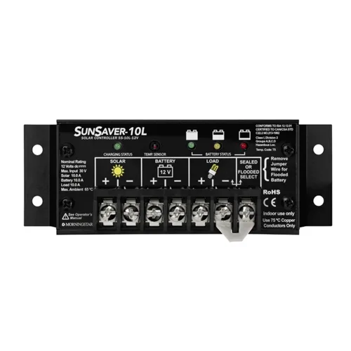 Miniatura 8 de Morningstar SunSaver 10A PWM Controlador de carga solar (SS-10-12V) - Regulador de panel solar para baterías de 12V, carga de batería de cuatro