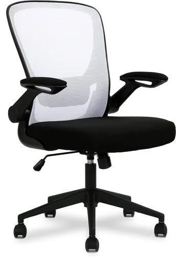Miniatura 12 de Silla de oficina en casa, silla de escritorio ergonómica con soporte lumbar ajustable y reposabrazos abatibles, silla de computadora de malla