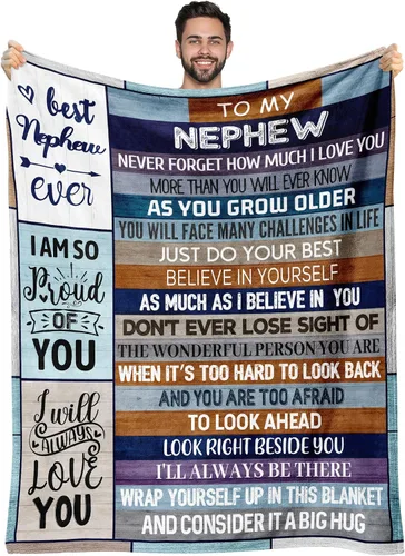 El mejor regalo para sobrino de la tía, día del padre, cumpleaños, Navidad, regalos de graduación para sobrino de tía tío, manta de 40 x 50 pulgadas