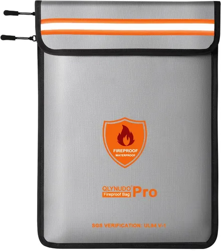 Miniatura 11 de Bolsa de documentos ignífuga – Bolsa de dinero impermeable ignífuga con cremallera para efectivo/documentos importantes/objetos de valor