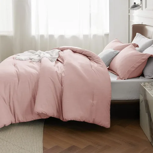 Miniatura 297 de Bedsure Juego de edredón Twin/Twin XL, ropa de cama suave beige para todas las estaciones, juego de cama teñido catiónico, 2 piezas, 1 edredón