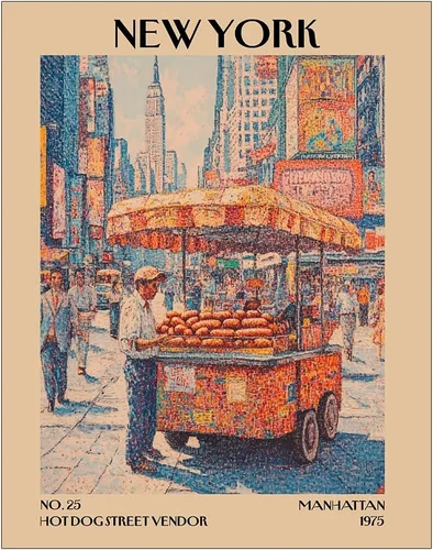 Miniatura 22 de K&L DESIGN CO. Impresión artística retro vintage de Nueva York, póster sin marco de 11 x 14 pulgadas, recuerdos de la ciudad de Nueva York, bonita