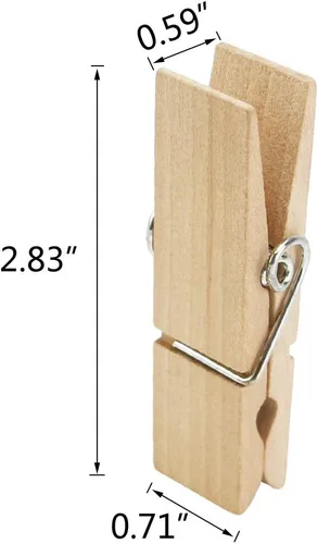 Miniatura 3 de 24 pinzas de madera grandes, 2.83 pulgadas de largo y 0.71 pulgadas de ancho, resistentes y resistentes