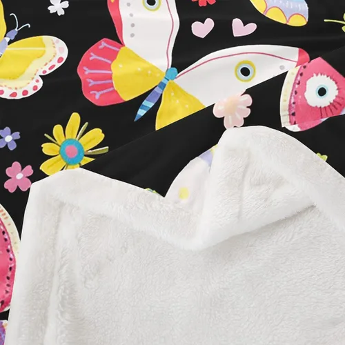 Miniatura 6 de Manfei Manta de vellón con diseño de mariposas florales en acuarela, manta acogedora para cama, sofá, decoración de habitación de niños, niñas
