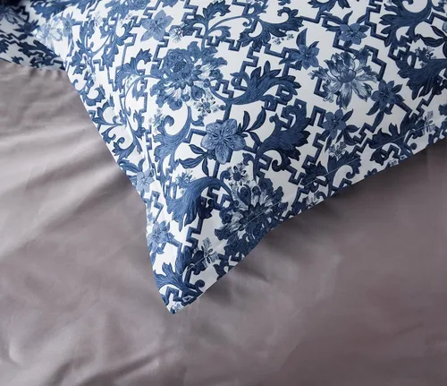 Miniatura 7 de Get Bed Ready Azulejos portugueses vintage Azulejos Funda de edredón de lujo con medallón español pintado cerámica blanca azul patrón mosaicos