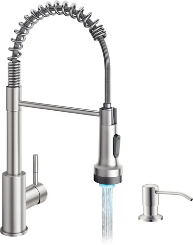 Miniatura 11 de GIMILI Grifo de agua potable negro y dorado 3 en 1 estilo comercial desplegable con filtro de una sola manija para sistema de filtración de agua