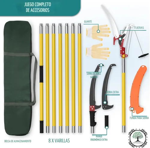 Miniatura 2 de Sierras de poste para podar árboles, podadoras extensibles de 7.3 a 27 pies, podadora de mango largo, hoja de acero afilada y tijeras para recortar
