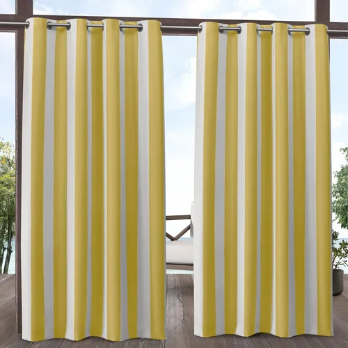 Miniatura 9 de Exclusive Home Canopy Stripe - Panel de cortina con ojales superior a rayas para interiores/exteriores, 54"x84", Kiwi / Sand, Juego de 2 Kiwi / Arena