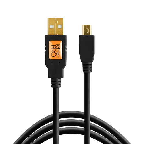 Miniatura 7 de Tether Tools TetherPro - Cable USB 2.0 a Mini-B de 5 pines para transferencia rápida y conexión entre cámara y computadora, naranja de alta