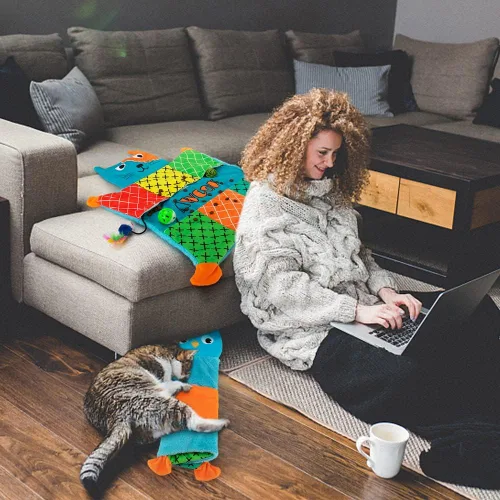 Miniatura 5 de AWOOF Linda alfombra suave de hierba gatera, juguetes interactivos para gatos