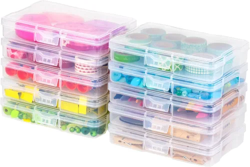 Miniatura 14 de IRIS USA 4 x 6 pulgadas, fabricado en Estados Unidos, paquete de 2 organizadores de fotos y caja de almacenamiento de imágenes con asa, 12 fundas
