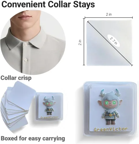 Miniatura 4 de Estancias de cuello para camisas polo, cuello para hombres, mantiene el cuello sin rizos, se puede fijar ideal para cualquier camisa con cuello.