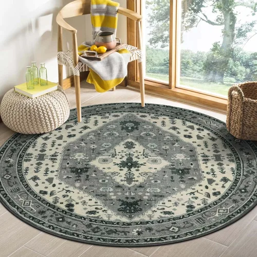 Miniatura 86 de Lahome Alfombra tribal bohemia de 2 x 3 pies, alfombra verde pequeña para entrada, suave, antideslizante, lavable, alfombra de baño bohemia de pelo