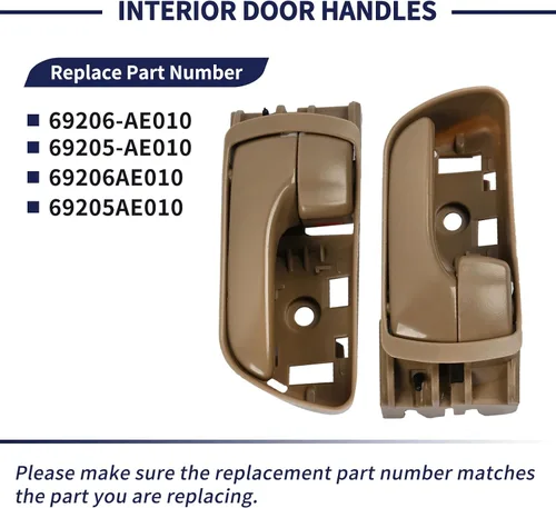 Miniatura 3 de 69206-AE010 69205-AE010 Manija interior de puerta compatible con Toyota Sienna 2004 2005 2006 2007 2008 2009 2010 Reemplazo 69206-AE010-B1 Manija