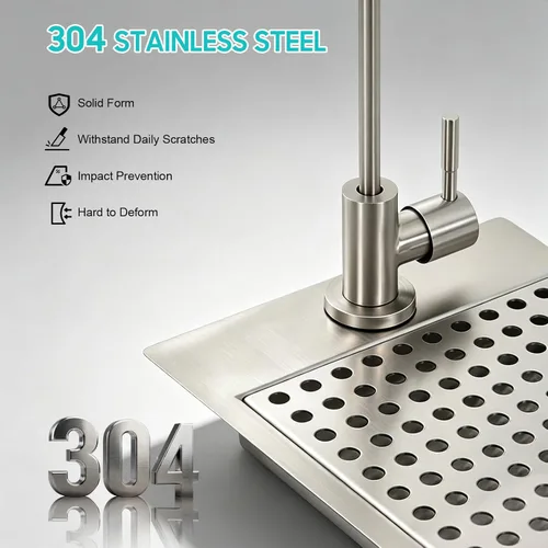 Miniatura 9 de Recessed Glass Rinser, Stainless Steel High Pressure Push Down Cup Washer with Faucet, Embedded Countertop Cup Cleaner for Bar Coffee Shop Milk Tea