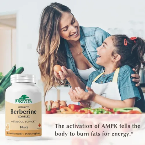 Miniatura 4 de PROVITA Berberine TPGS Suplemento avanzado de apoyo de azúcar en sangre Activador AMPK para metabolismo de glucosa y control de peso Cápsulas