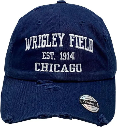 Miniatura 2 de Wrigley Field 1914 Chicago Vintage Sombrero Hebilla Espalda Azul
