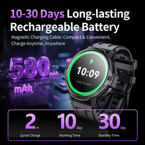 Miniatura 3 de Rugged Smart Watch for Men with Built-in GPS, 6-Axis Sensor for HIIT/Run Form Analysis, 1.46'' Tactical Smartwatch with Bluetooth Calls, Compass