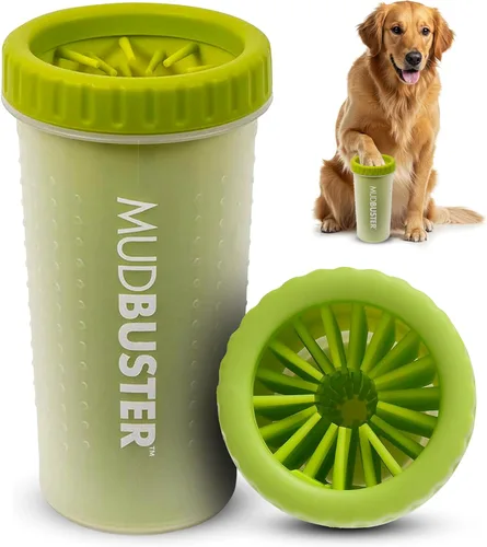 Dexas MudBuster - Limpiador portátil para patas de perro, solución de limpieza grande verde para suministros premium para mascotas